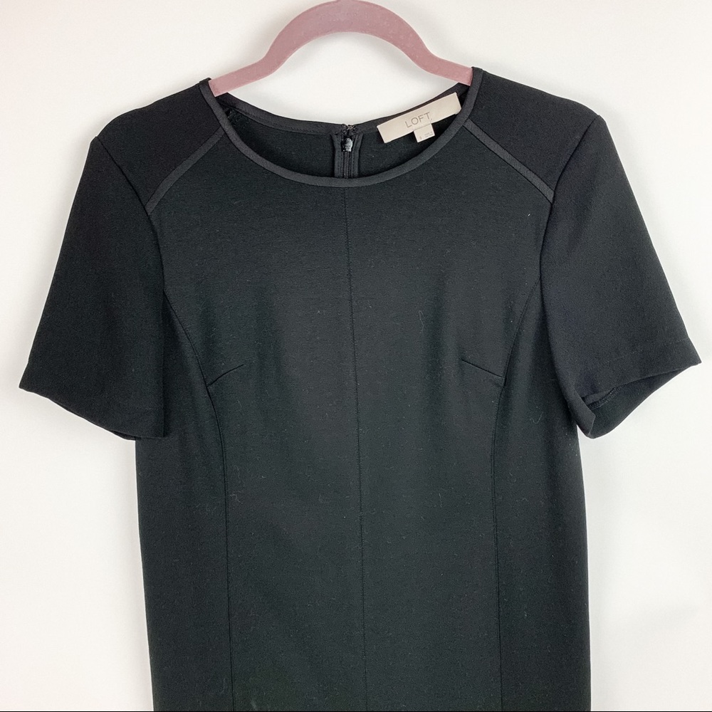 Ann Taylor LOFT Short Sleeve Black Dress, Size 6